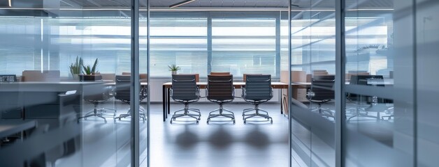 Sleek Modern Boardroom with Panoramic Windows