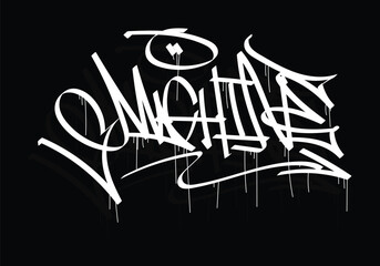 MACHINE word graffiti tag style