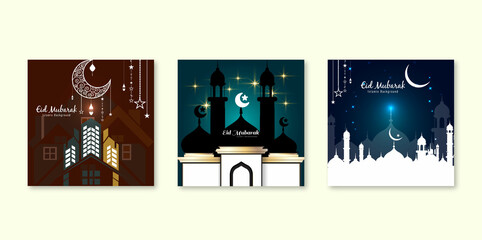 Eid  al-fitr collection for islamic instagram Illustration.