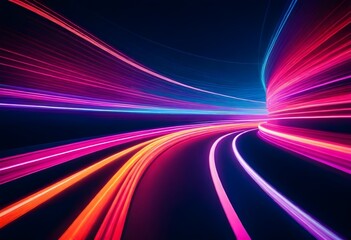 A Mesmerizing Abstract Multicolor Visualization Neon Light Tunnel Background