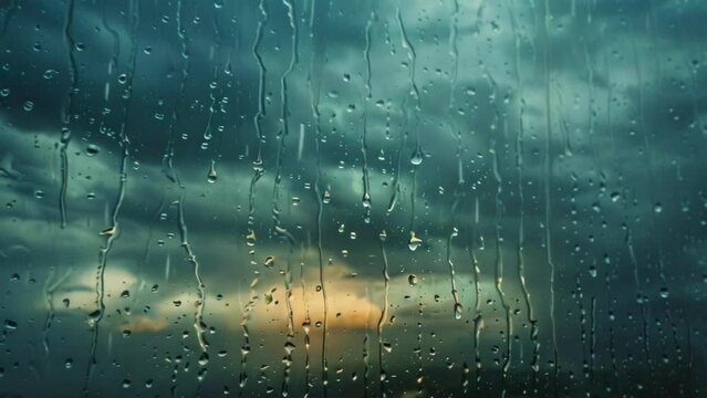 Raindrops on Glass Window footage