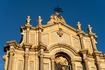 The building has a cross on top of it