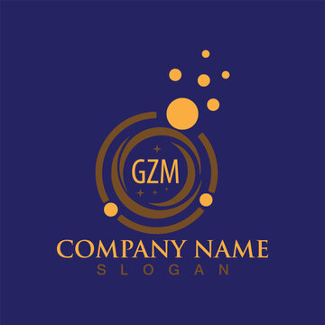 Handwritten GZM letters logo design with vector
