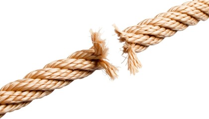High-resolution image of a frayed rope almost at breaking point symbolizing tension and stress