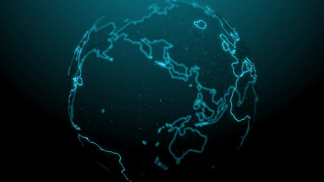 ぐるぐる回る地球のイメージ（青）