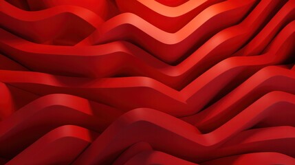 close-up, Red Abstract folded paper effect. Bright colorful red background. Maze made of paper. 3d rendering