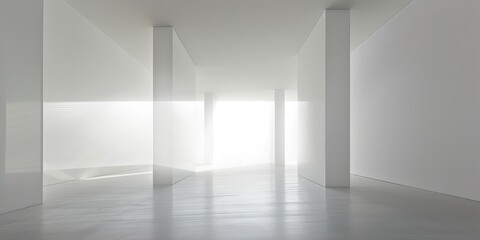 Fototapeta premium Spacious Modern Interior with Sunlight and Shadows