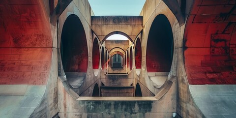 The image is of a series of arched openings in a concrete structure