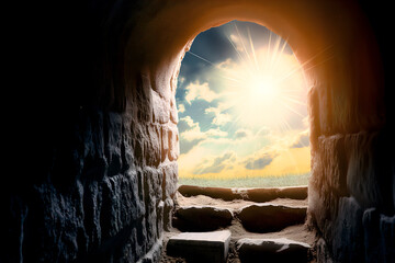 Opening of Empty tomb. Resurrection of Jesus