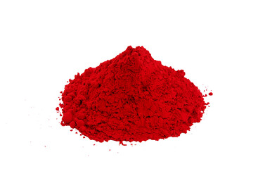 heap of kumkum powder use for indian traditional god worship and applying a bindi(mark) on forehead...