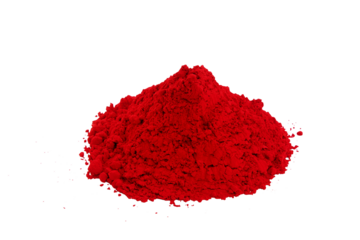 heap of kumkum powder use for indian traditional god worship and applying a bindi(mark) on forehead of woman for good luck,cutout transparent background,png format