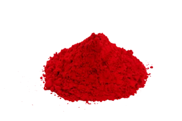 Papier Peint photo Rouge, noir, blanc heap of kumkum powder use for indian traditional god worship and applying a bindi(mark) on forehead of woman for good luck,cutout transparent background,png format
