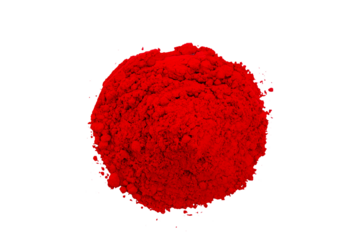 heap of kumkum powder use for indian traditional god worship and applying a bindi(mark) on forehead of woman for good luck,cutout transparent background,png format