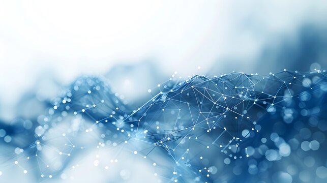 abstract blue background with network of polygons