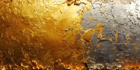 a golden grunge with silver background