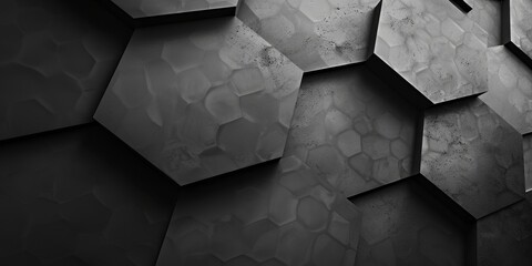 A black and white photo of a stone wall with a pattern of hexagons