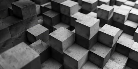 A close up of a wall made of gray blocks