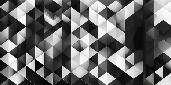 A black and white image of a pattern of triangles