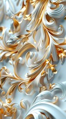 white background and gold ornate details