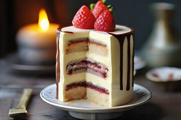 chocolate cake with strawberry