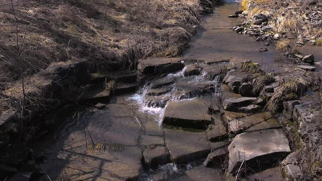 Warmer weather brings the spring thaw to Upstate NY.  Waterfalls are fed by melting snow at higher elevations.  Falls, both big and small, at Chittenango Falls State Park in Tully NY.
