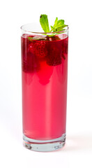 Raspberry drink in a glass