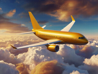 airplane in the sky with clouds