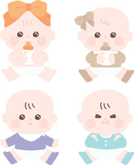 little baby infant cute character illustration