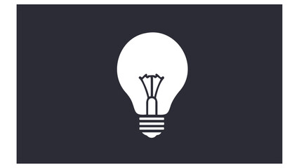 light bulb icon vector, white light bulb shape on gray background in vector