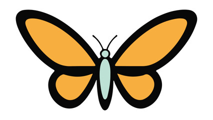 orange butterfly isolated on white in vector