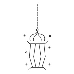 Islamic lantern line art ornament for ramadan decoration