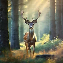 Foto op Plexiglas deer in the woods © aya