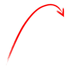 Red Hand Drawn Arrow