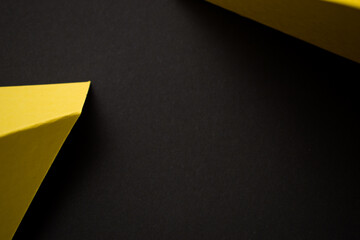 Yellow and black 3d colored paper background