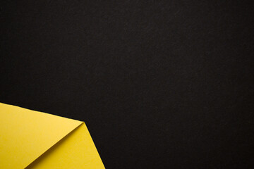 Geometric yellow and black background with copy empty space