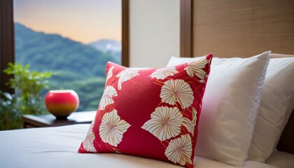 pillows on a bed