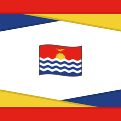 Naklejka premium Kiribati Flag Abstract Background Design Template. Kiribati Independence Day Banner Social Media Post. Kiribati Vector