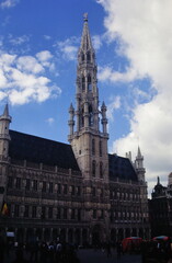 People visit the town hall at Grand Place in the heart of Brussels during early 1990s