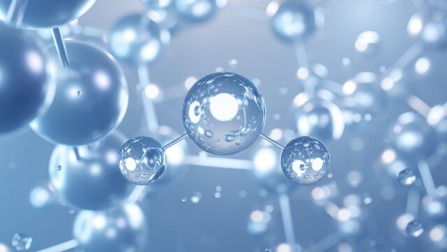 heavy water molecular structure 3d, flat model, deuterium oxide, structural chemical formula view from a microscope