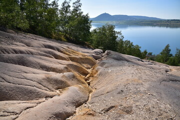 Soil erosion around Lake Most, quarry reclamation after brown coal mining