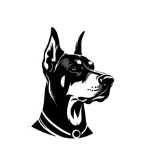 Doberman pincher breed dog. Isolated vector illustration