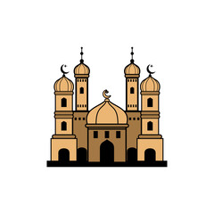 mosque ramadan kareem element icon vector illustration