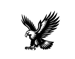 Fototapeta premium Eagle engravement vector illustration emblem