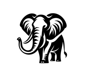 Elephant monochrome engraved isolated vector illustration