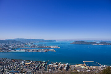 屋島展望台から見た瀬戸内 高松の風景