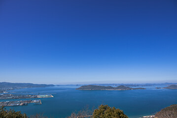 Obraz premium 屋島展望台から見た瀬戸内の風景