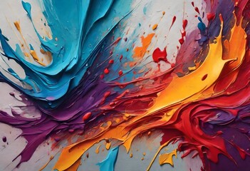 abstract background of colorful paint on wall
