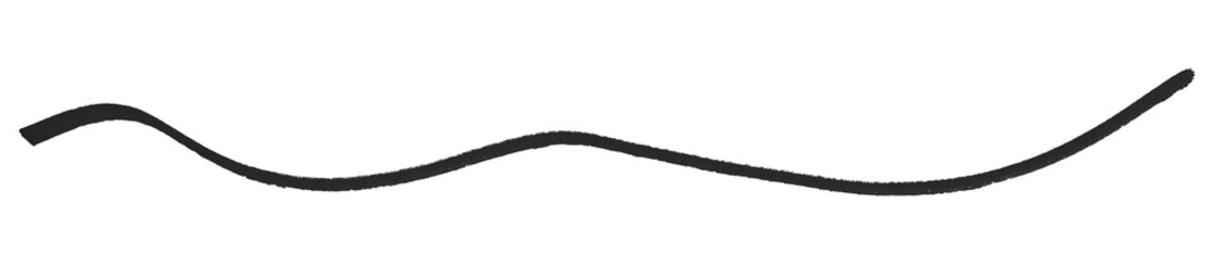 Black stroke brush isolated on transparent background.