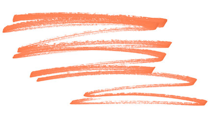 Orange stroke brush isolated on transparent background.