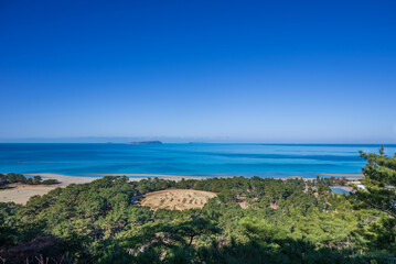 展望台からの青い海 青い空 白い砂浜